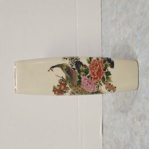 Fabulous vintage vase with peacock & flowers